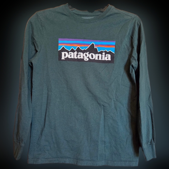 Patagonia Other - Patagonia Youth Long Sleeve Shirt with Logo in Dark Green
